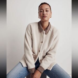 Madewell Medium Harvest Moon Corduroy-Trimmed Resourced Sherpa Jacket‎